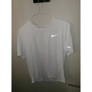 Nike Running Dri-FIT White Short Sleeve Athletic T-Shirt Mens Size L